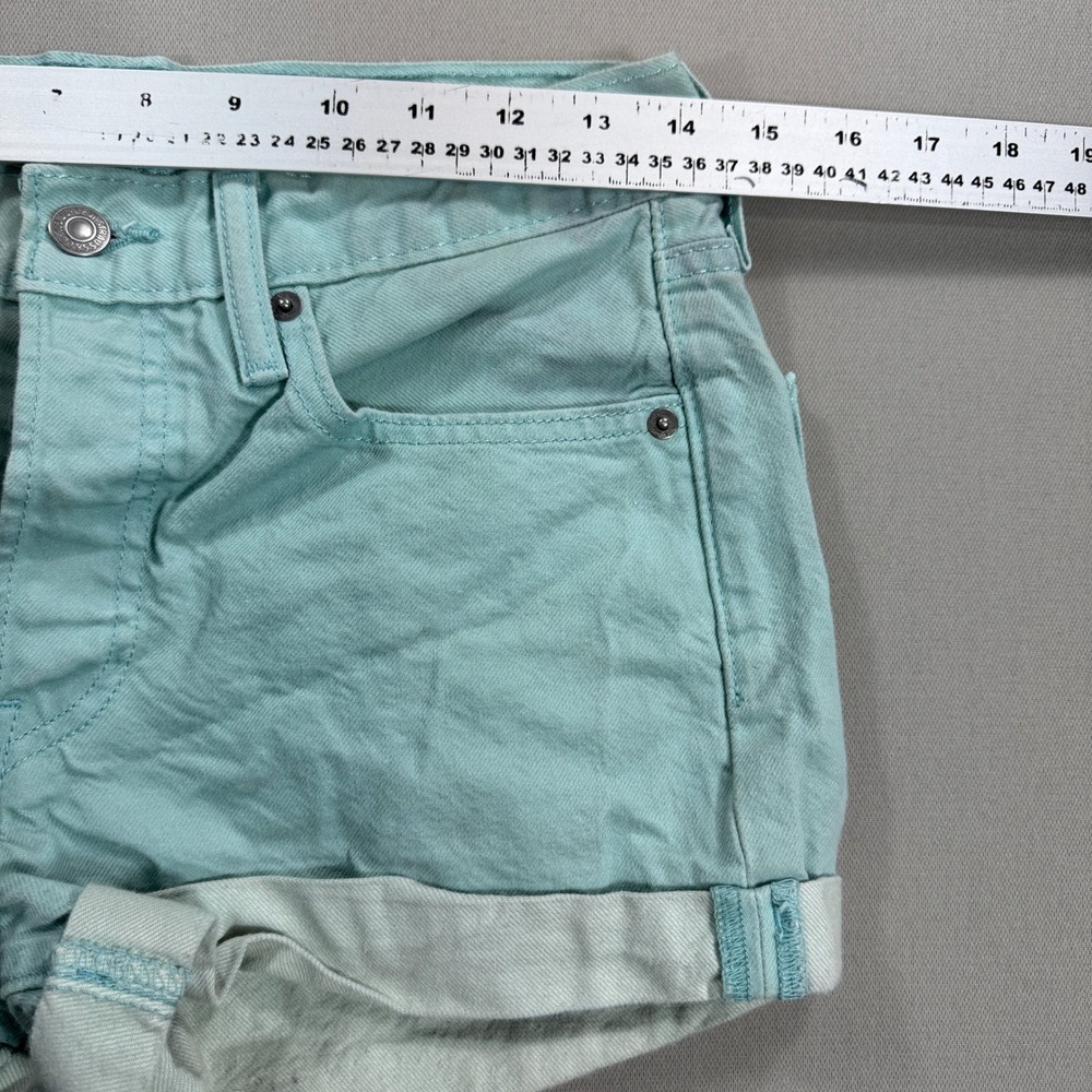 Light Aqua Women's Roll-Cuff Shorts - Picture 4 of 7